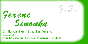 ferenc simonka business card